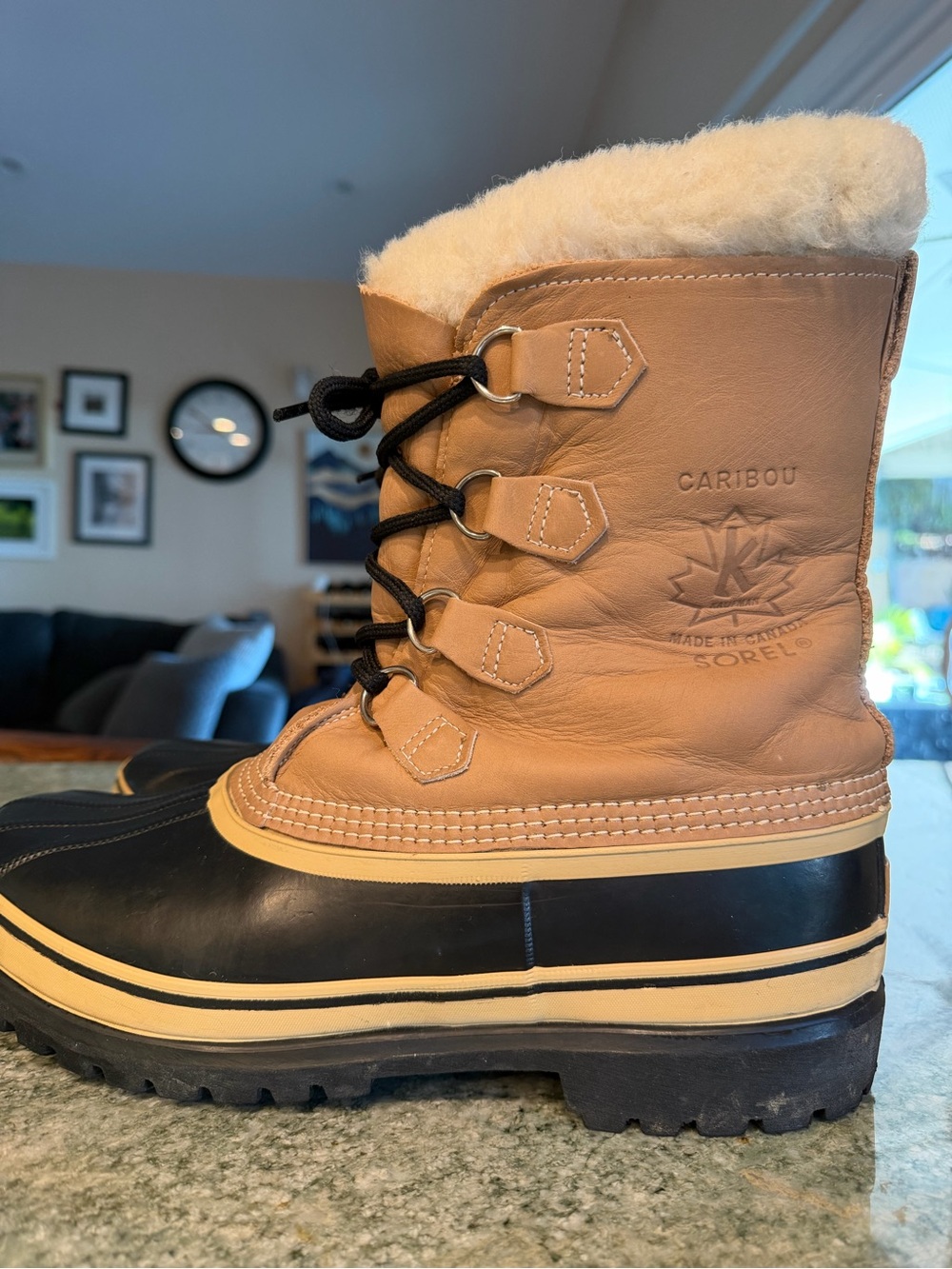 Sorel Caribou Men’s Size 13 Made in Canada 100% Pure Virgin Wool Snow Boots